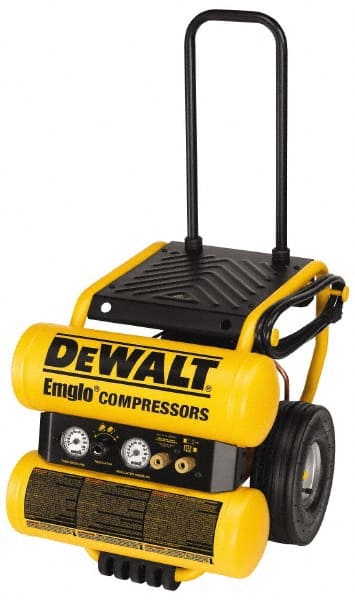 DeWALT - 1.1 HP, 3.8 CFM Wheeled Dolly Style Electric Oil Lube Compressor - Exact Tool & Supply