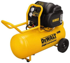 DeWALT - 1.6 Running HP, 4.8 CFM at 90 psi CFM Horizontal Electric Oil Free Compressor - 15 Gallon Tank, 15 Amp, 200 Max psi, 120V - Exact Tool & Supply