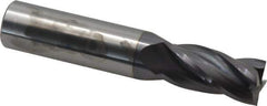 Atrax - 11/16", 1-3/8" LOC, 3/4" Shank Diam, 4" OAL, 4 Flute, Solid Carbide Square End Mill - Single End, AlTiN Finish, Spiral Flute, 30° Helix, Centercutting, Right Hand Cut, Right Hand Flute - Exact Tool & Supply