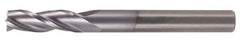 Atrax - 9/16", 1-1/4" LOC, 9/16" Shank Diam, 3-1/2" OAL, 3 Flute, Solid Carbide Square End Mill - Single End, TiN Finish, Spiral Flute, 30° Helix, Centercutting, Right Hand Cut - Exact Tool & Supply