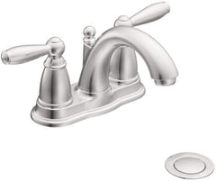Moen - Lever Handle, Residential Bathroom Faucet - Two Handle, Pop Up Drain, Arc Spout - Exact Tool & Supply
