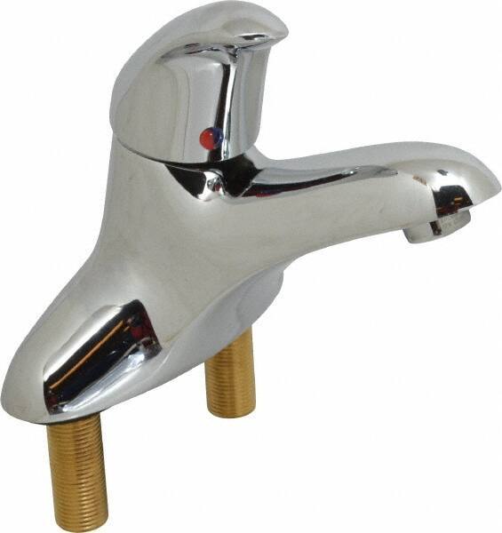 Moen - Lever Handle, Commercial Bathroom Faucet - One Handle, Pop Up Drain, Low Spout - Exact Tool & Supply