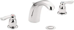 Moen - Lever Handle, Commercial Bathroom Faucet - Two Handle, Pop Up Drain, Arc Spout - Exact Tool & Supply