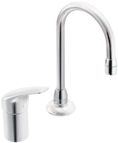 Moen - Lever Handle, Commercial Bathroom Faucet - One Handle, No Drain, Low Spout - Exact Tool & Supply