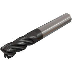 Iscar - 4 Flute Solid Carbide Roughing & Finishing Corner Chamfer End Mill - TiAlN Finish, Straight Shank, 38° Helix, Non-Centercutting, Regular Length - Exact Tool & Supply