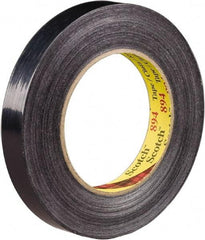 3M - 18mm x 55m Black Rubber Adhesive Strapping Tape - Polypropylene Film Backing, 6 mil Thick, 300 Lb Tensile Strength, Series 894 - Exact Tool & Supply