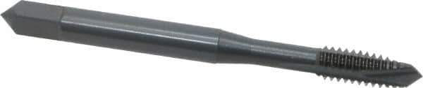 OSG - #12-24 UNC, 3 Flute, Oxide Finish, Vanadium High Speed Steel Spiral Point Tap - Plug Chamfer, Right Hand Thread, 2-3/8" OAL, 15/16" Thread Length, 0.22" Shank Diam, Series 280 - Exact Tool & Supply