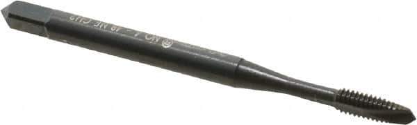 OSG - #4-48 UNF, 2 Flute, Oxide Finish, Vanadium High Speed Steel Spiral Point Tap - Plug Chamfer, Right Hand Thread, 1-7/8" OAL, 9/16" Thread Length, 0.141" Shank Diam, 2B Class of Fit, Series 280 - Exact Tool & Supply