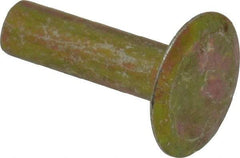 RivetKing - 0.1 to 0.17" Hole Diam, Countersunk Head, Zinc Plated Steel, Semi Tubular Rivet - 3/8 Head Diam, 1/2" Length Under Head, 150° Countersunk Head, 9/64 Body Diam - Exact Tool & Supply