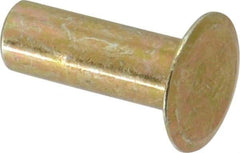 RivetKing - 0.134 to 0.141" Hole Diam, Countersunk Head, Zinc Plated Steel, Semi Tubular Rivet - 3/8 Head Diam, 1/2" Length Under Head, 150° Countersunk Head, 3/16 Body Diam - Exact Tool & Supply