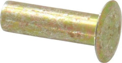 RivetKing - 0.134 to 0.141" Hole Diam, Countersunk Head, Zinc Plated Steel, Semi Tubular Rivet - 3/8 Head Diam, 5/8" Length Under Head, 150° Countersunk Head, 3/16 Body Diam - Exact Tool & Supply