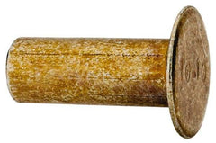 RivetKing - 0.176 to 0.184" Hole Diam, Countersunk Head, Zinc Plated Steel, Semi Tubular Rivet - 1/2 Head Diam, 5/8" Length Under Head, 150° Countersunk Head, 1/4 Body Diam - Exact Tool & Supply