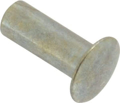 RivetKing - 0.084 to 0.09" Hole Diam, Round Head, Zinc Plated Steel, Semi Tubular Rivet - 7/32 Head Diam, 5/16" Length Under Head, 1/8 Body Diam - Exact Tool & Supply