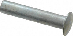RivetKing - 0.084 to 0.09" Hole Diam, Round Head, Zinc Plated Steel, Semi Tubular Rivet - 7/32 Head Diam, 5/8" Length Under Head, 1/8 Body Diam - Exact Tool & Supply