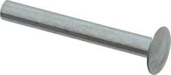 RivetKing - 0.084 to 0.09" Hole Diam, Round Head, Zinc Plated Steel, Semi Tubular Rivet - 7/32 Head Diam, 1" Length Under Head, 1/8 Body Diam - Exact Tool & Supply