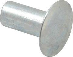RivetKing - 0.1 to 0.17" Hole Diam, Round Head, Zinc Plated Steel, Semi Tubular Rivet - 5/16 Head Diam, 5/16" Length Under Head, 9/64 Body Diam - Exact Tool & Supply