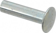 RivetKing - 0.134 to 0.141" Hole Diam, Round Head, Zinc Plated Steel, Semi Tubular Rivet - 3/8 Head Diam, 3/4" Length Under Head, 3/16 Body Diam - Exact Tool & Supply
