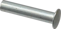 RivetKing - 0.176 to 0.184" Hole Diam, Round Head, Zinc Plated Steel, Semi Tubular Rivet - 7/16 Head Diam, 1-1/4" Length Under Head, 1/4 Body Diam - Exact Tool & Supply