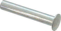 RivetKing - 0.176 to 0.184" Hole Diam, Round Head, Zinc Plated Steel, Semi Tubular Rivet - 7/16 Head Diam, 1-1/2" Length Under Head, 1/4 Body Diam - Exact Tool & Supply