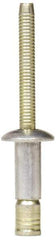 RivetKing - Size 810 Dome Head Stainless Steel Structural with Locking Stem Blind Rivet - Stainless Steel Mandrel, 0.08" to 5/8" Grip, 0.53" Head Diam, 0.257" to 0.261" Hole Diam, 0.87" Length Under Head, 1/4" Body Diam - Exact Tool & Supply