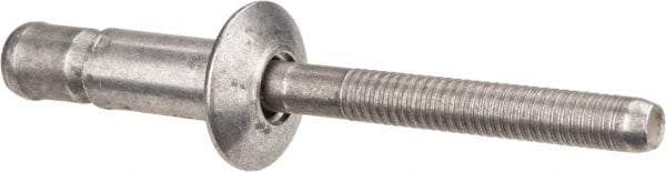 RivetKing - Size 86 Dome Head Aluminum Structural with Locking Stem Blind Rivet - Aluminum Mandrel, 0.08" to 3/8" Grip, 0.53" Head Diam, 0.257" to 0.261" Hole Diam, 0.556" Length Under Head, 1/4" Body Diam - Exact Tool & Supply