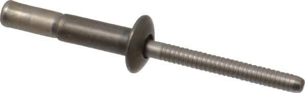 RivetKing - Size 67 Dome Head Stainless Steel Structural with Locking Stem Blind Rivet - Stainless Steel Mandrel, 0.062" to 0.437" Grip, 0.4" Head Diam, 0.194" to 0.204" Hole Diam, 0.577" Length Under Head, 3/16" Body Diam - Exact Tool & Supply