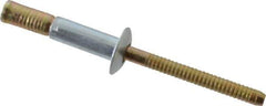 RivetKing - Size 67 Dome Head Steel Structural with Locking Stem Blind Rivet - Steel Mandrel, 0.062" to 0.437" Grip, 0.4" Head Diam, 0.192" to 0.196" Hole Diam, 0.577" Length Under Head, 3/16" Body Diam - Exact Tool & Supply