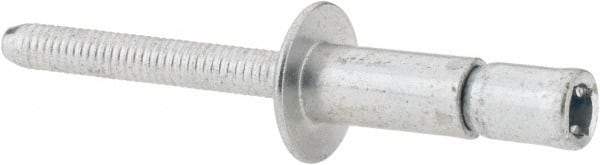 RivetKing - Size 86 Dome Head Steel Structural with Locking Stem Blind Rivet - Steel Mandrel, 0.08" to 3/8" Grip, 0.53" Head Diam, 0.257" to 0.261" Hole Diam, 0.556" Length Under Head, 1/4" Body Diam - Exact Tool & Supply