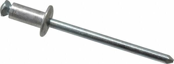 RivetKing - Dome Head Aluminum Peel Blind Rivet - Steel Mandrel, 0.188" to 0.197" Grip, 3/8" Head Diam, 0.196" Max Hole Diam, 0.394 to 0.433" Length Under Head, 3/16" Body Diam - Exact Tool & Supply