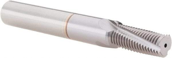 Vargus - 3/8-24, 9/16-24 to 11/16-24 UNEF, UNF, 0.323" Cutting Diam, 3 Flute, Solid Carbide Helical Flute Thread Mill - Internal Thread, 0.771" LOC, 2-7/8" OAL, 3/8" Shank Diam - Exact Tool & Supply