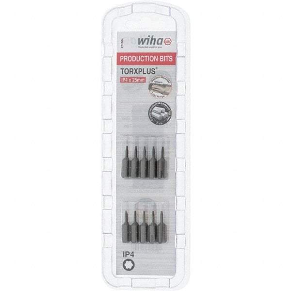 Wiha - 1/4" Drive IP4 Torx Plus Screwdriver Bit - 1" OAL, Insert Bit - Exact Tool & Supply