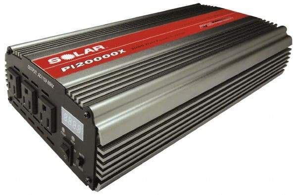 Value Collection - 3 Connection, 12 VDC Input, 110 VAC Output, 4,000 Peak Wattage, Power Inverter - 2,000 Watt Continuous Output Power - Exact Tool & Supply