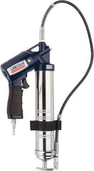 Lincoln - 6,000 Max psi, Flexible Air-Operated Grease Gun - 14-1 & 2 oz (Cartridge) & 16 oz (Bulk) Capacity, 1/8 Thread Outlet, Bulk & Cartridge Fill, Includes Advanced Vent Valve with Filler Nipple - Exact Tool & Supply