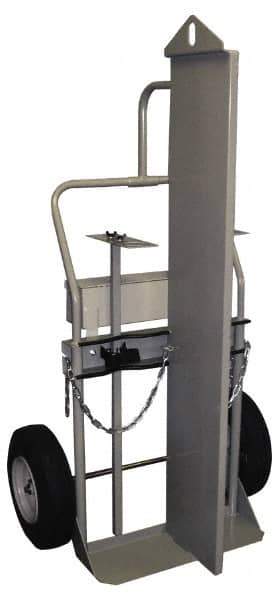Made in USA - 800 Lb Capacity 64" OAH Fire Wall Hand Truck - Dual Loop Handle, Steel, Full Pneumatic Wheels - Exact Tool & Supply
