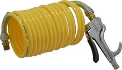 Coilhose Pneumatics - 1/4" ID Thumb Lever Air Gun - 12' Long Nylon Hose - Exact Tool & Supply