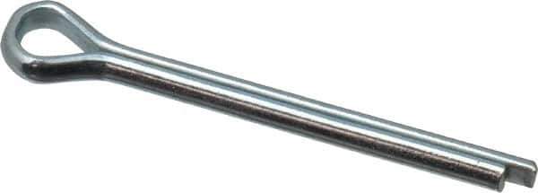 Value Collection - 1/8" Diam x 1-1/4" Long Extended Prong Cotter Pin - Grade 2, Zinc-Plated, Steel - Exact Tool & Supply