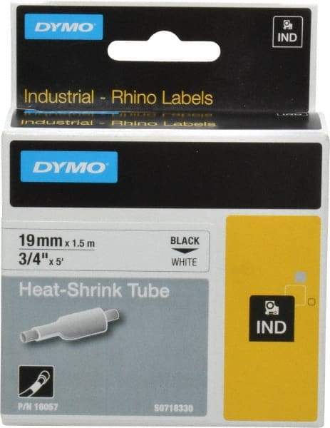 Dymo - 60" Long, White Heat Shrinkable Polyolefin Heat Shrink Tubing - For RhinoPRO 3000 - Exact Tool & Supply