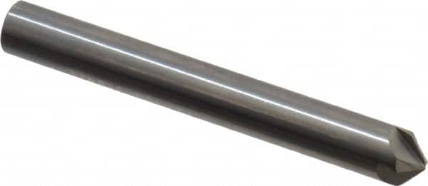 Hertel - 1/4" Head Diam, 1/4" Shank Diam, 4 Flute 100° Solid Carbide Countersink - Exact Tool & Supply