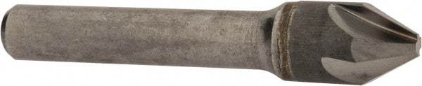 Hertel - 1/2" Head Diam, 3/8" Shank Diam, 4 Flute 60° Solid Carbide Countersink - 2-1/4" OAL, Straight Shank - Exact Tool & Supply