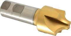 Hertel - 1/2" Radius, 1-1/2" Mill Diam, 4 Flute High Speed Steel Corner Rounding End Mill - Single End, TiN Finish, 4-1/8" OAL, 1" Shank Diam - Exact Tool & Supply