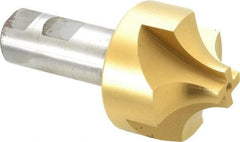 Hertel - 3/4" Radius, 2-1/4" Mill Diam, 4 Flute High Speed Steel Corner Rounding End Mill - Single End, TiN Finish, 4-5/16" OAL, 1" Shank Diam - Exact Tool & Supply