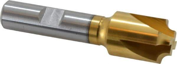 Hertel - 5/32" Radius, 3/4" Mill Diam, 4 Flute Cobalt Corner Rounding End Mill - Single End, TiN Finish, 3" OAL, 1/2" Shank Diam - Exact Tool & Supply
