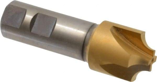 Hertel - 5/16" Radius, 1-1/8" Mill Diam, 4 Flute Cobalt Corner Rounding End Mill - Single End, TiN Finish, 3-1/2" OAL, 7/8" Shank Diam - Exact Tool & Supply