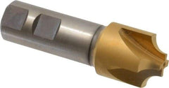 Hertel - 5/16" Radius, 1-1/8" Mill Diam, 4 Flute Cobalt Corner Rounding End Mill - Single End, TiN Finish, 3-1/2" OAL, 7/8" Shank Diam - Exact Tool & Supply