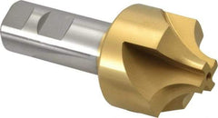 Hertel - 5/8" Radius, 1-15/16" Mill Diam, 4 Flute High Speed Steel Corner Rounding End Mill - Single End, TiN Finish, 4-1/4" OAL, 1" Shank Diam - Exact Tool & Supply