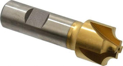 Hertel - 1/4" Radius, 1" Mill Diam, 4 Flute Cobalt Corner Rounding End Mill - Single End, TiN Finish, 3-1/4" OAL, 3/4" Shank Diam - Exact Tool & Supply