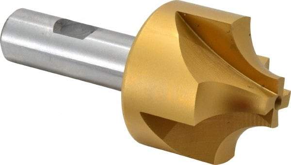 Hertel - 5/8" Radius, 1-15/16" Mill Diam, 4 Flute High Speed Steel Corner Rounding End Mill - Single End, TiN Finish, 4" OAL, 3/4" Shank Diam - Exact Tool & Supply