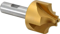 Hertel - 5/8" Radius, 1-15/16" Mill Diam, 4 Flute High Speed Steel Corner Rounding End Mill - Single End, TiN Finish, 4" OAL, 3/4" Shank Diam - Exact Tool & Supply
