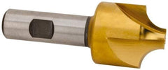 Hertel - 1/2" Radius, 1-1/2" Mill Diam, 4 Flute High Speed Steel Corner Rounding End Mill - Single End, TiN Finish, 3-7/8" OAL, 3/4" Shank Diam - Exact Tool & Supply