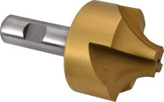 Hertel - 3/4" Radius, 1-7/8" Mill Diam, 4 Flute High Speed Steel Corner Rounding End Mill - Single End, TiN Finish, 4-1/8" OAL, 3/4" Shank Diam - Exact Tool & Supply